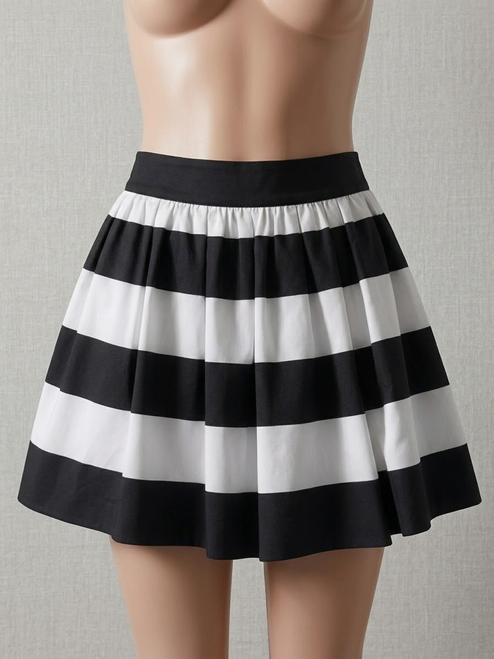 Tommy Hilfiger Black & White Striped Skater Skirt